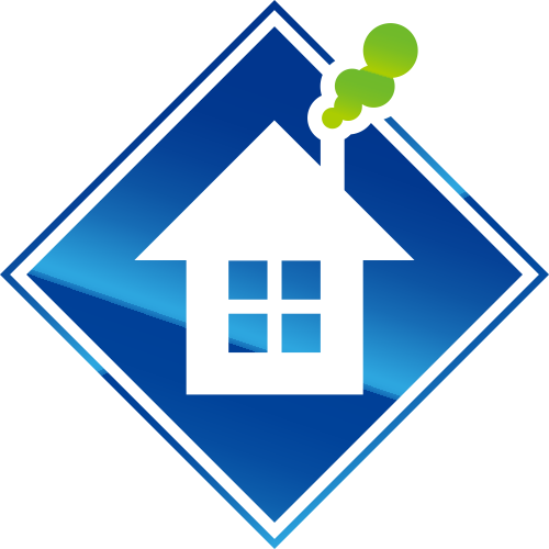 蓝绿色房子矢量logo元素 logo png