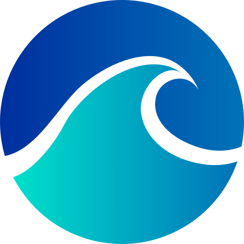 蓝色圆形海浪矢量logo图标