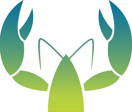 蓝色绿色龙虾矢量logo