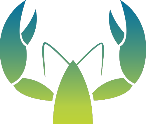 蓝色绿色龙虾矢量logo logo png