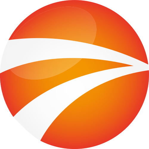 橙色立体圆形矢量logo
