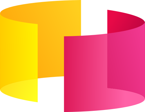 黄色粉色立体圆环矢量logo
