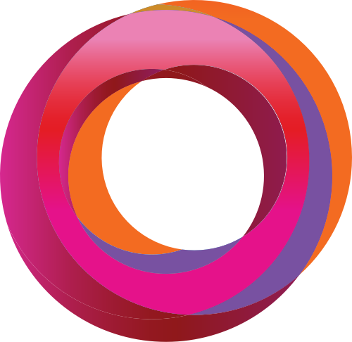 粉色立体圆环矢量logo