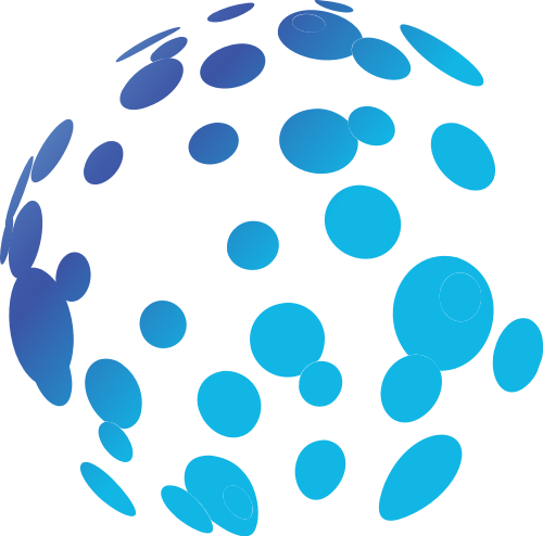 蓝色圆点球体矢量logo图标
