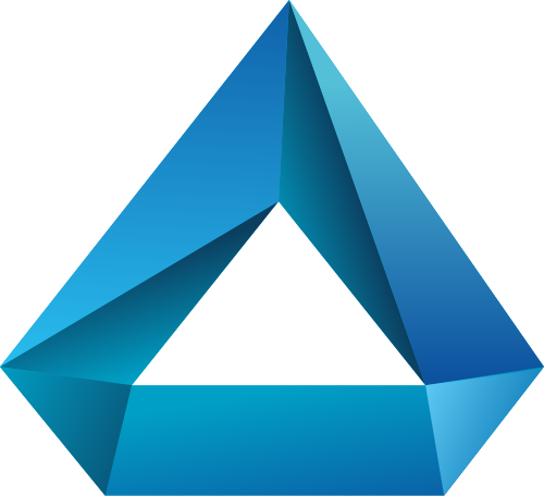 蓝色立体三角矢量logo