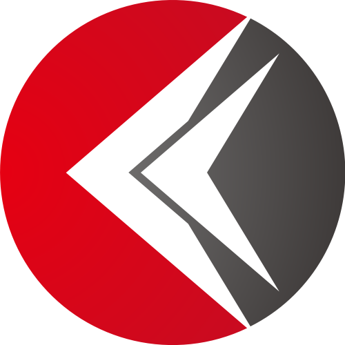 红色灰色圆形矢量logo