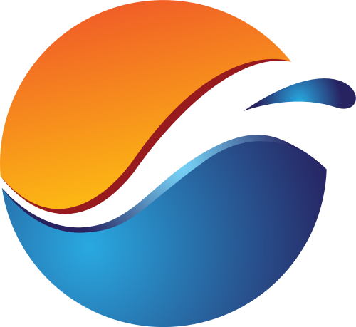 蓝色橙色立体矢量logo图标