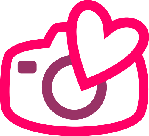 粉色相机心形矢量logo
