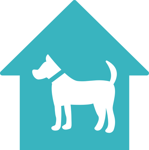 蓝色房子狗矢量logo