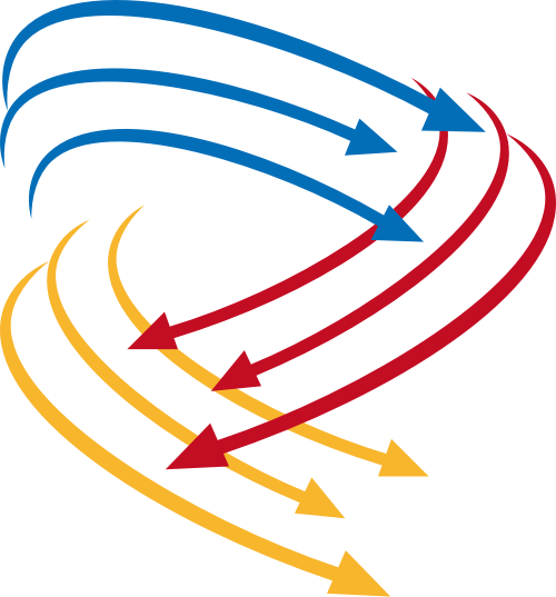 红黄蓝箭头矢量logo元素