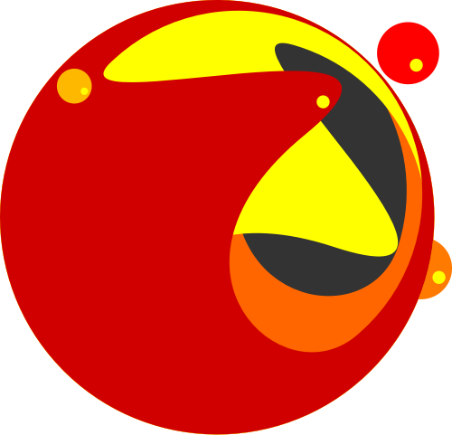红色圆形科技矢量logo图标