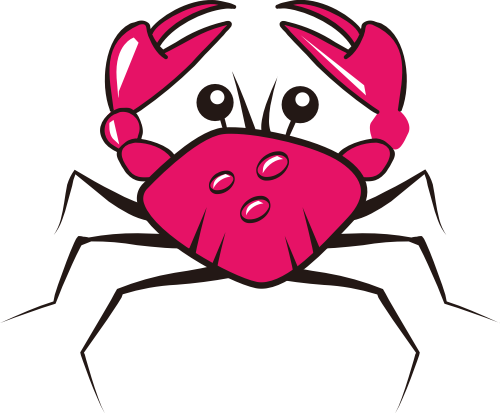 粉色螃蟹矢量logo