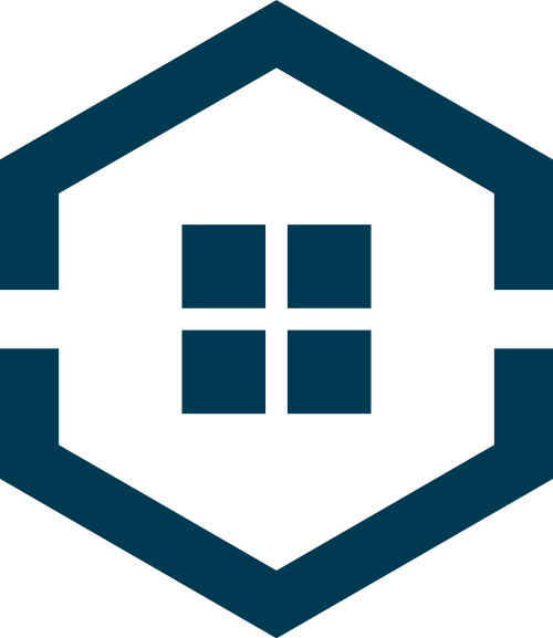 蓝色六边形房子矢量logo logo png