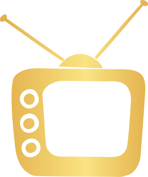 金色电视矢量logo元素 logo png