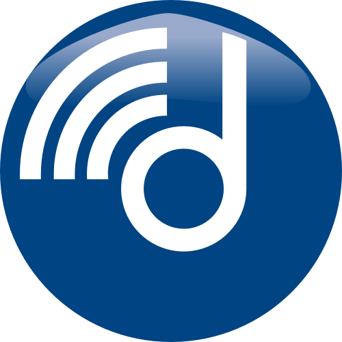蓝色圆形无线字母d矢量logo