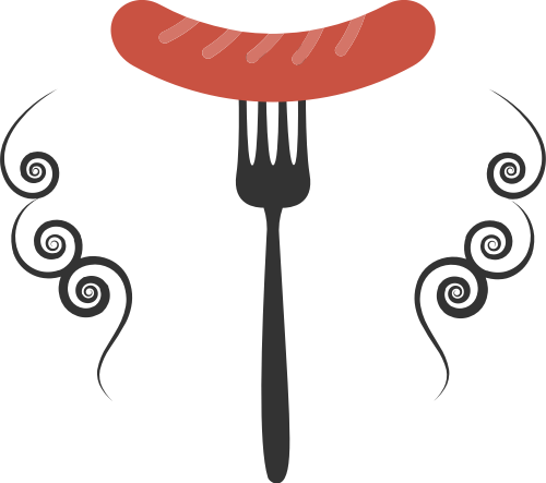 红棕色叉子香肠矢量logo logo png