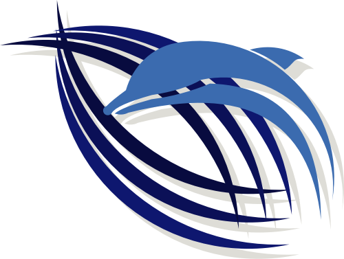 蓝色海豚矢量logo图标