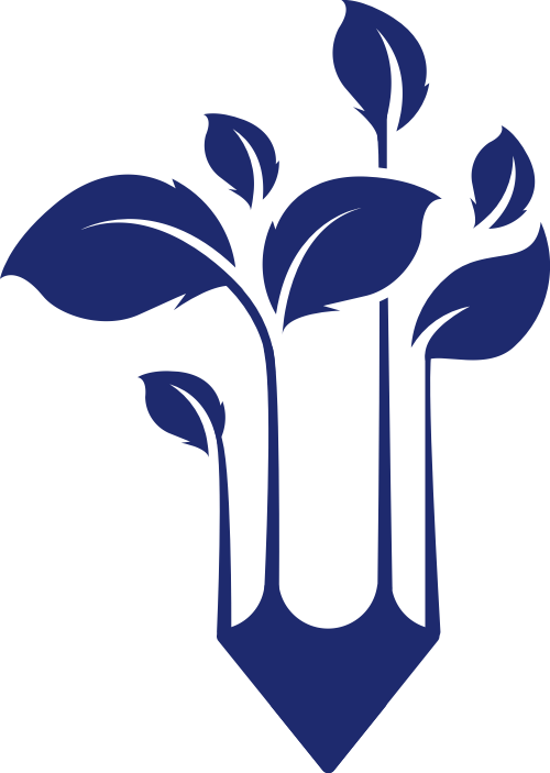 蓝色铅笔叶子矢量logo图标 logo png