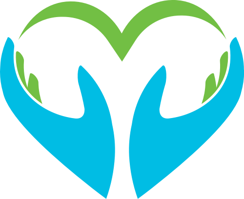 蓝色手绿色心形矢量logo logo png