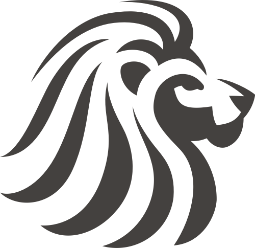 黑色狮子矢量logo元素 logo png