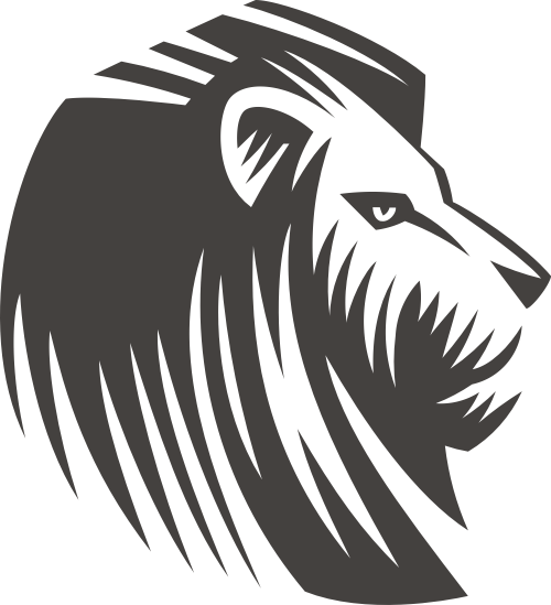 黑色狮子侧脸矢量logo