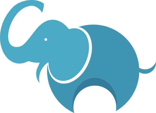 蓝色小象矢量logo元素