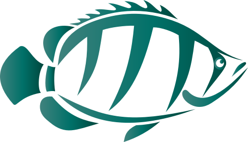 绿色条纹鱼矢量logo