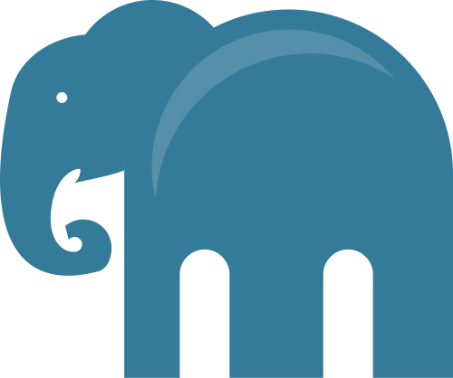 蓝色小象动物矢量logo元素