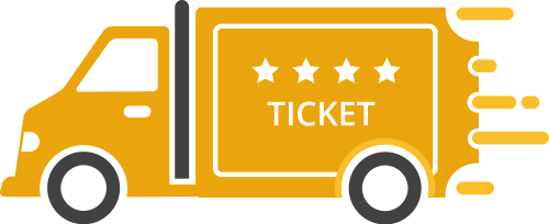 黄色送票车矢量logo图标