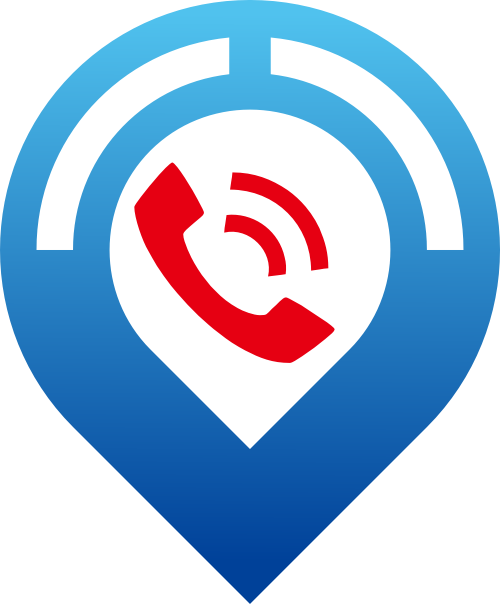 蓝色地图红色电话矢量logo图标 logo png