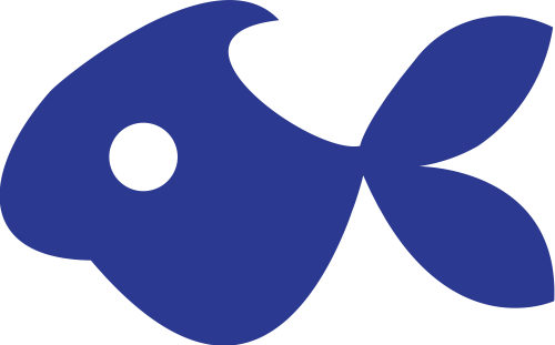 蓝色鱼形矢量logo图标