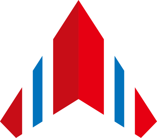 红色蓝色对称工业制造矢量logo logo png