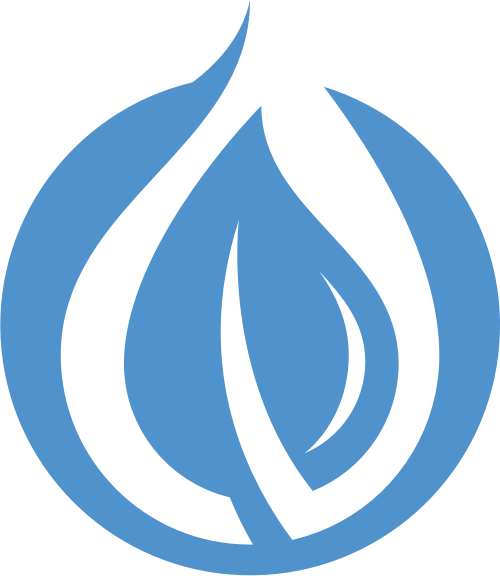 蓝色圆形叶子矢量logo图标