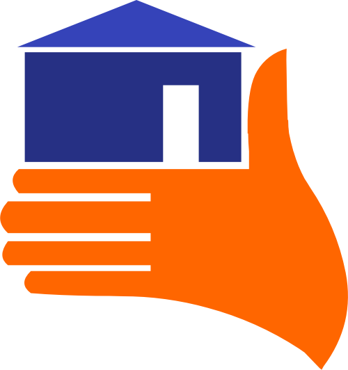 橙色蓝色手房子矢量logo图标 logo png