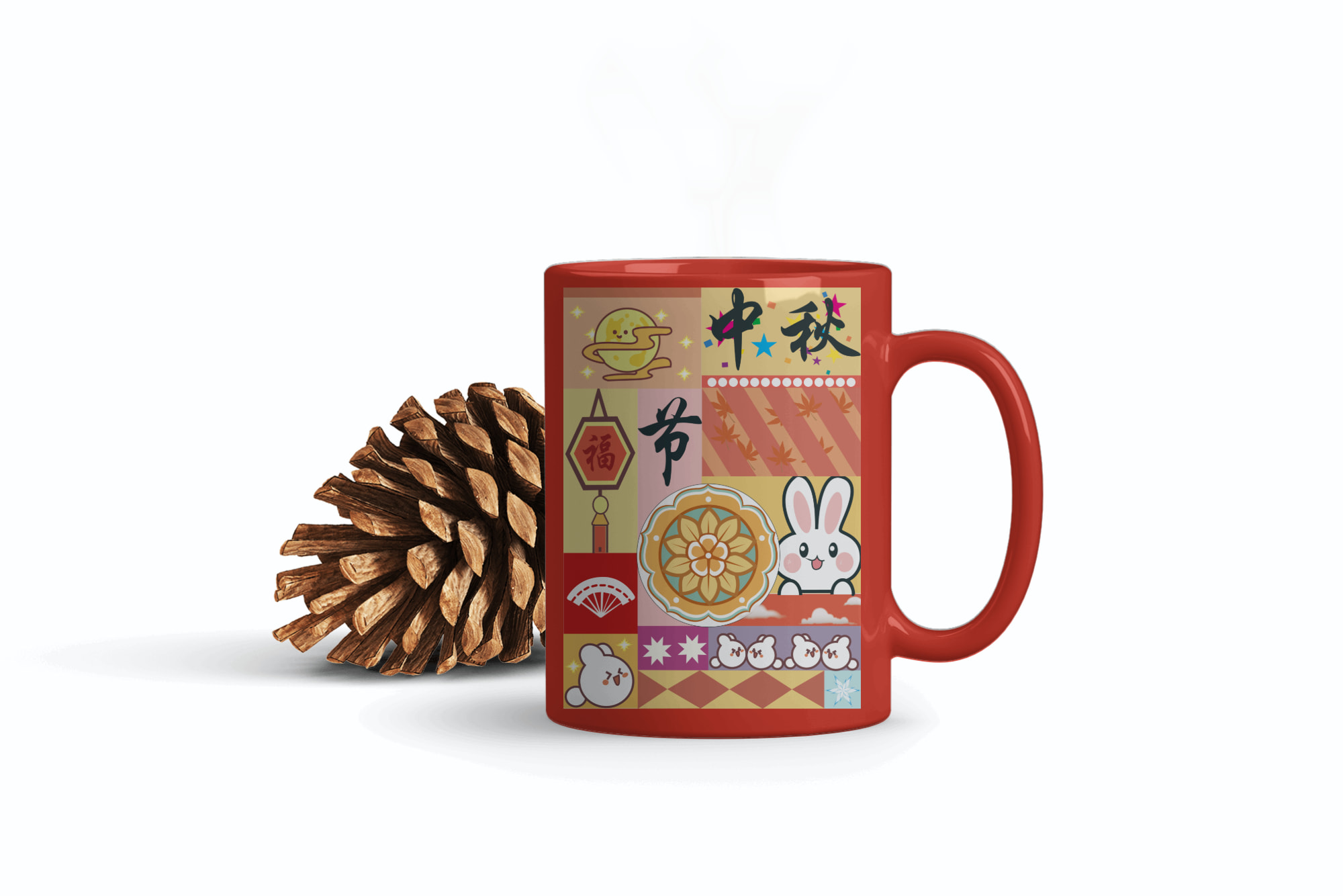 圣诞主题马克杯松果vi logo样机效果图 (1734164214) - AI设计师