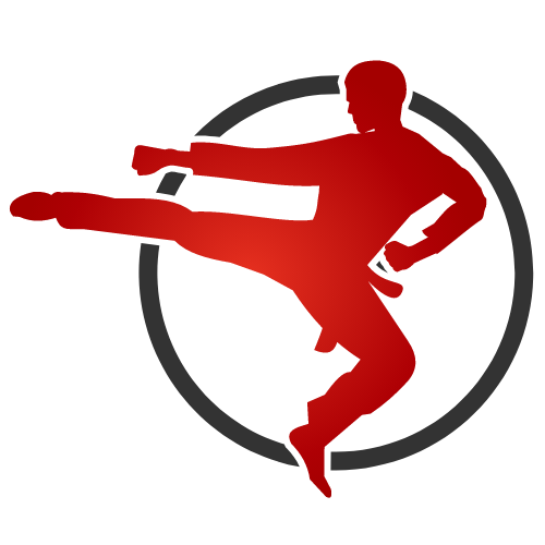 武术跆拳道飞踢logo矢量图形
