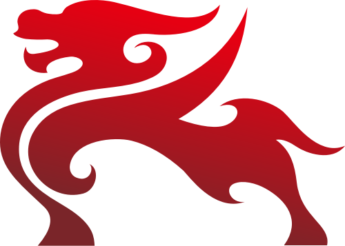 红色麒麟矢量图标 logo png