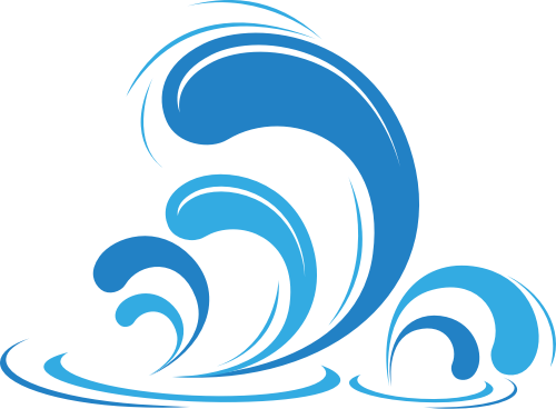 蓝色海浪水花矢量logo图标 logo png