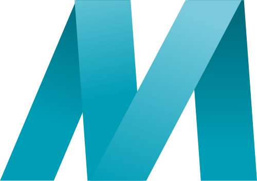 蓝色字母M折纸logo设计素材 logo png