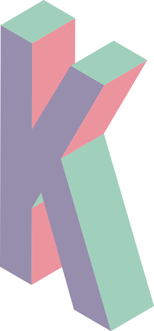 彩色字母K立体拼色logo设计素材 logo png