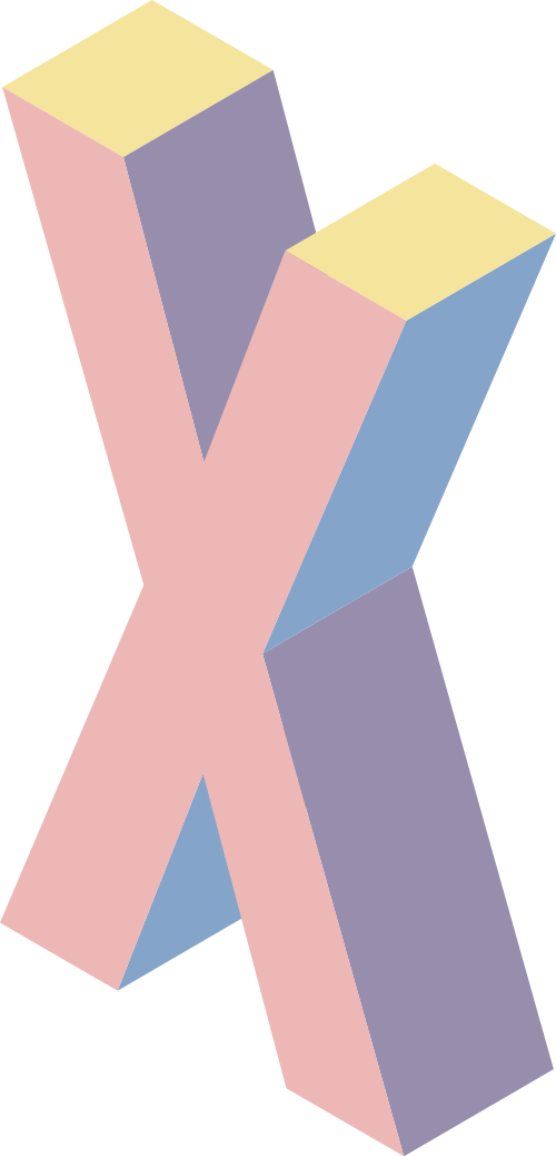 彩色立体字母X拼色矢量logo图片