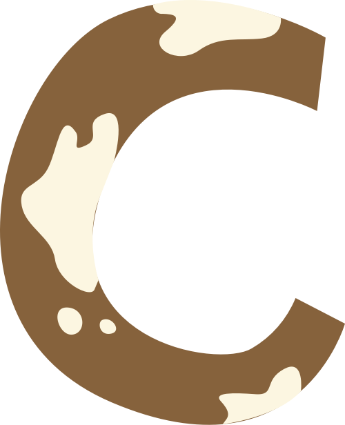 奶牛斑点字母C可爱动物矢量标志图片 logo png