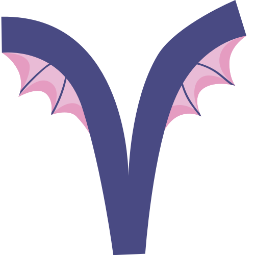 紫色蝙蝠字母V可爱动物矢量标志图片