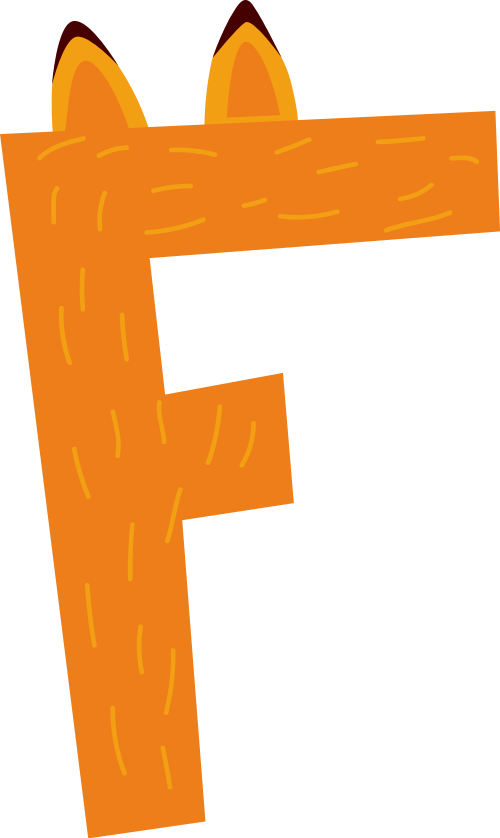 黄色狐狸字母F可爱卡通动物矢量logo图标 logo png