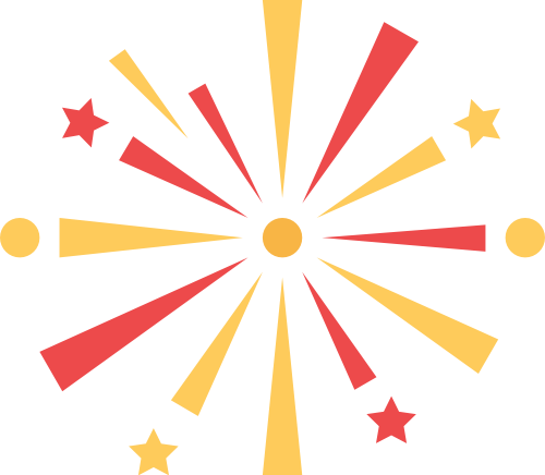 红黄色圆点星星烟花矢量图标素材LOGO图标素材 - 标小智LOGO神器