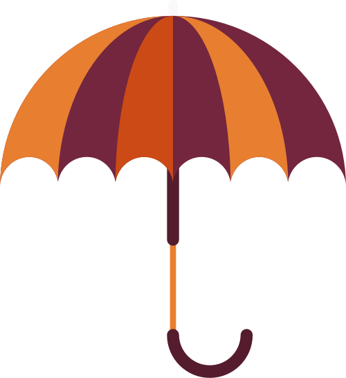 橙色雨伞矢量logo图标 logo png