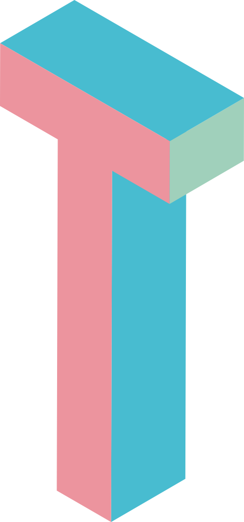 彩色字母T立体拼色logo素材图片 logo png