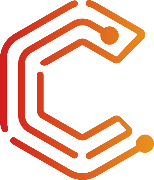 红色渐变字母C线条圆点logo素材图片 logo png