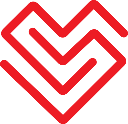 红色几何折线爱心矢量logo图片 logo png