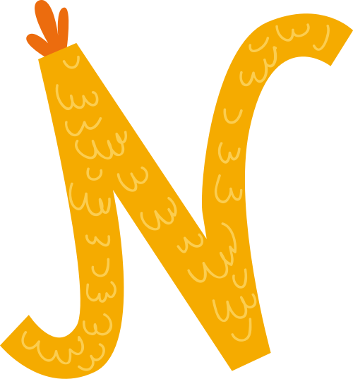 黄色小鸡字母N可爱动物矢量logo图标 logo png